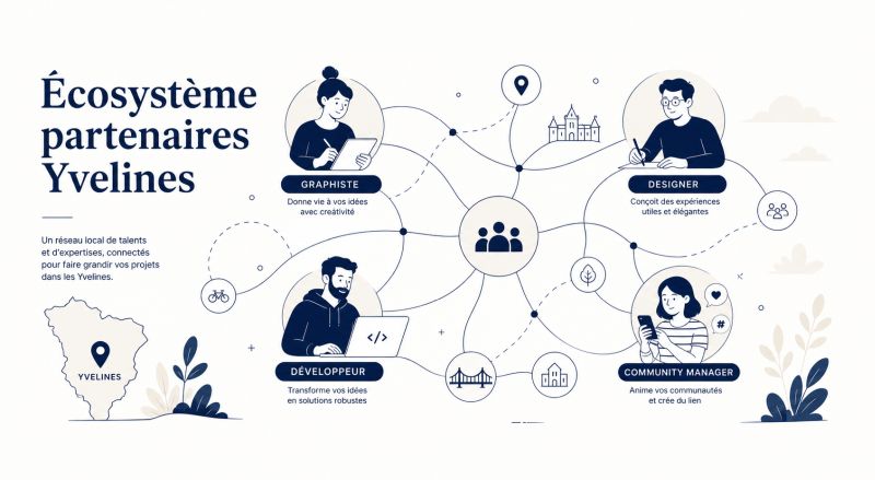 Écosystème partenaires locaux Yvelines - graphisme design développement web