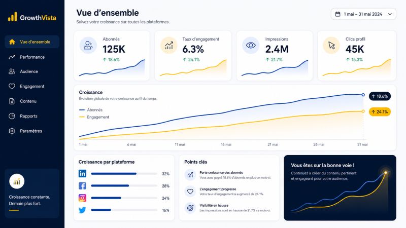 Présence réseaux sociaux indépendant - cumul abonnés et prospects qualifiés