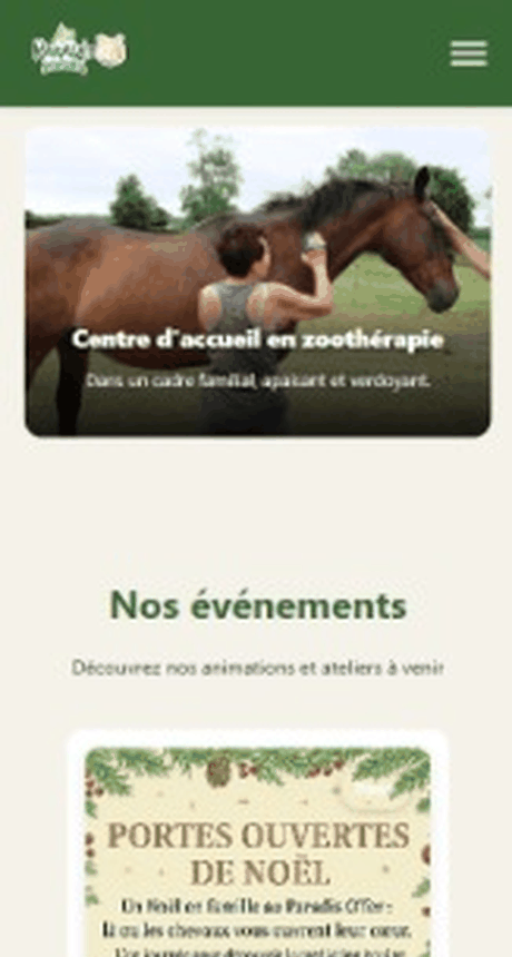 Au Paradis d'Ofer - Démo mobile site vitrine équestre