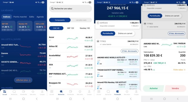 Bourse Direct — interface trading